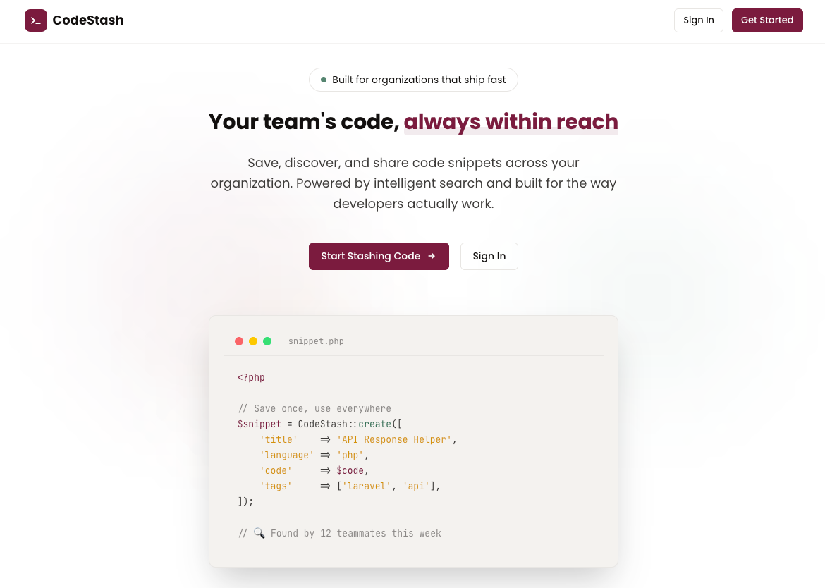 CodeStash screenshot 1